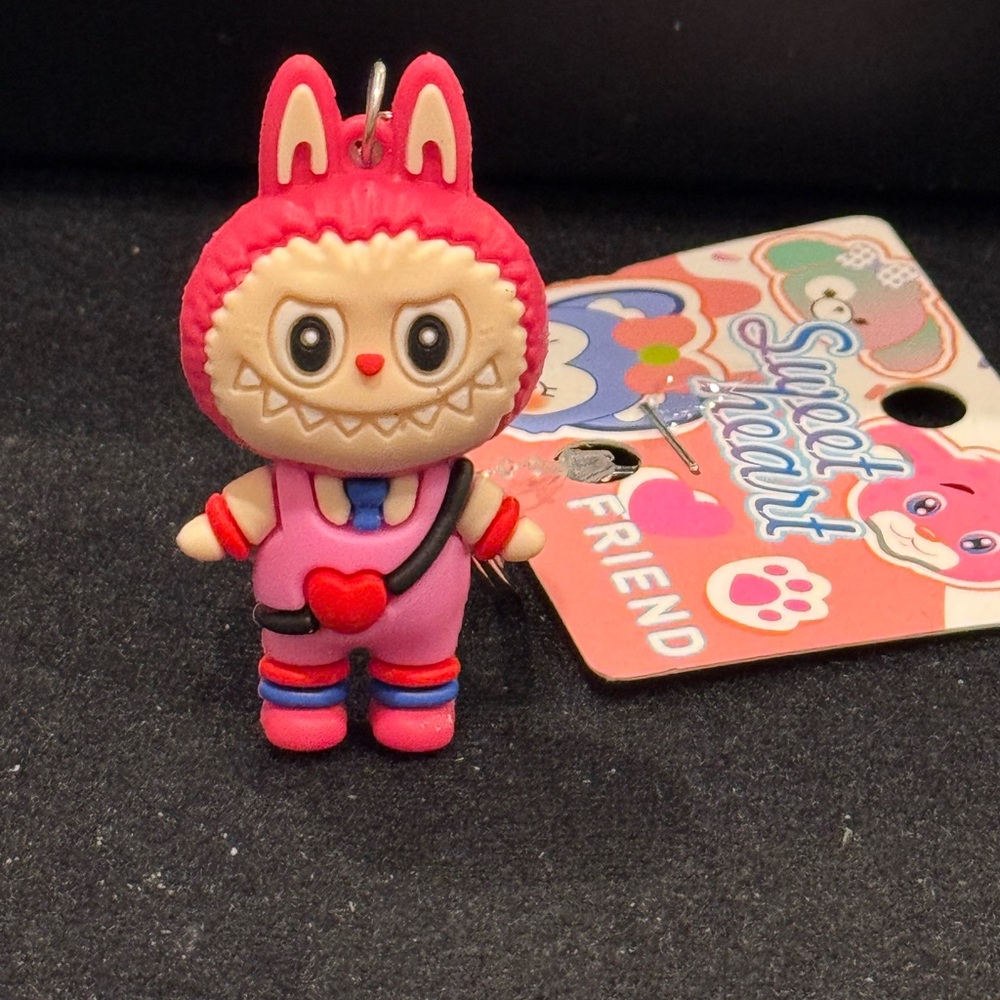 Sweetheart Friend Labubu Keychain in Pink 3.75 inch